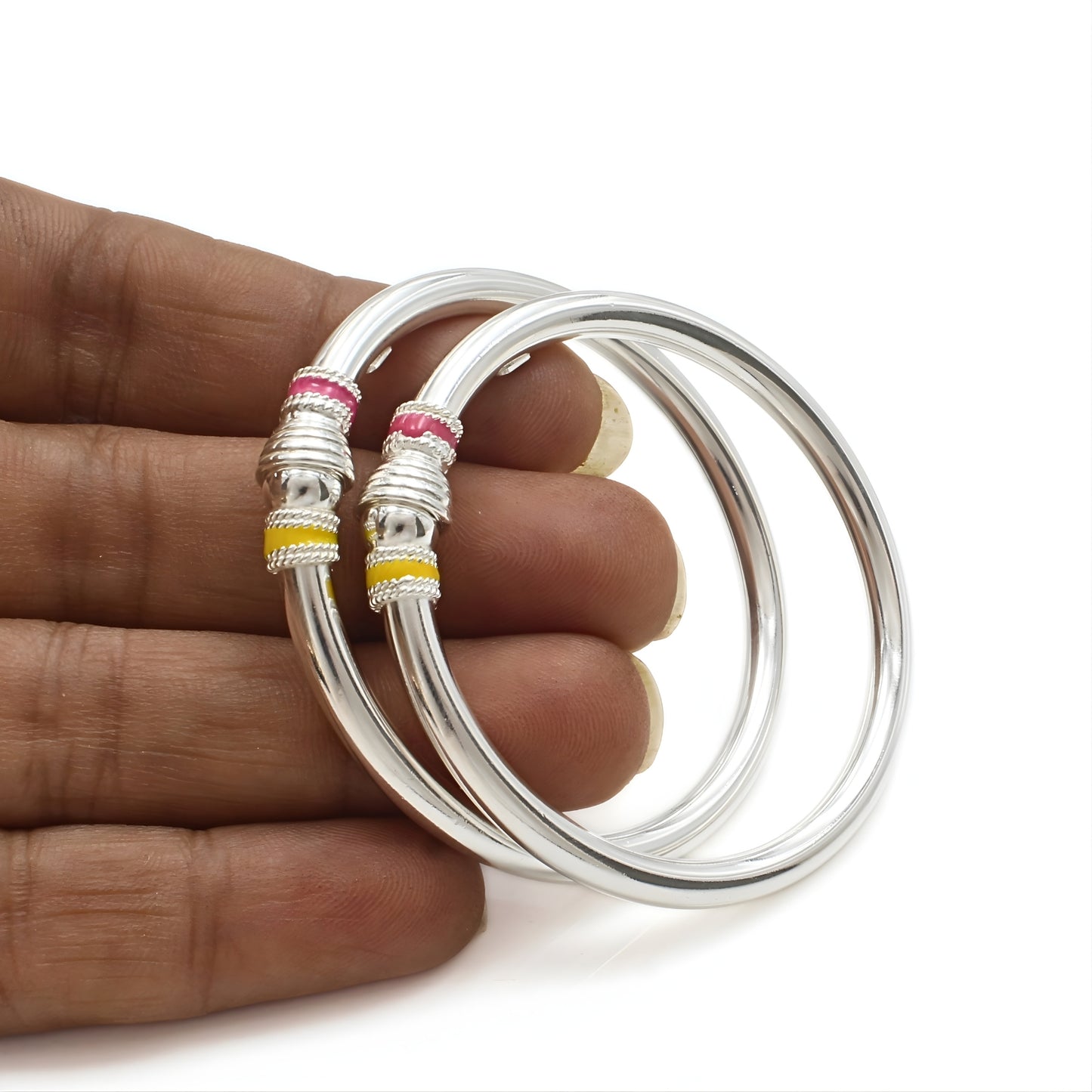 925 Real Silver New Born kids Openable Bangle Bracelet - Pair