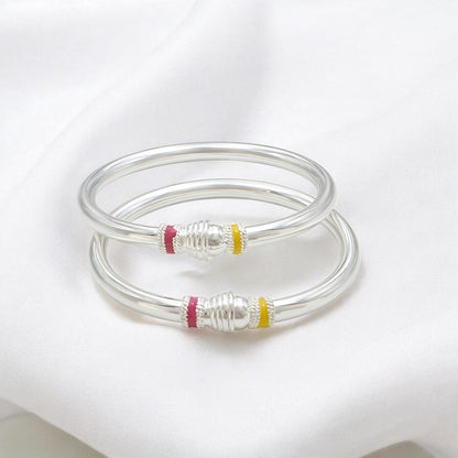 925 Real Silver New Born kids Openable Bangle Bracelet - Pair