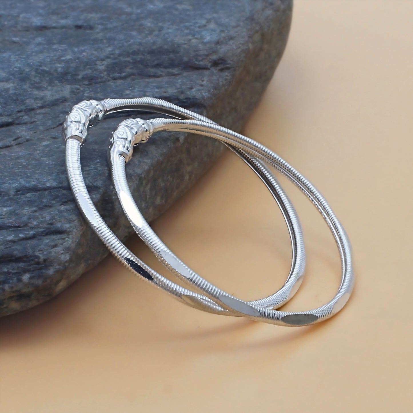 Premium Sterling Silver Baby Bracelet Bangles Pair