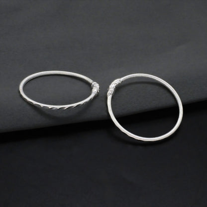 Durable Real Silver Bangles Bracelet for Kids Pair