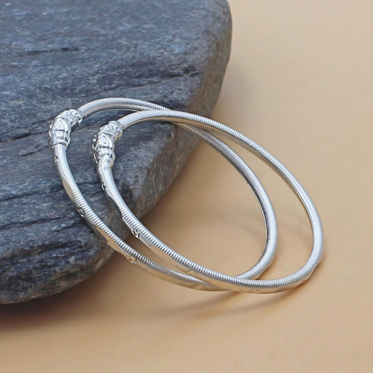 Lightweight Real Silver Baby Bracelet Bangles - Set