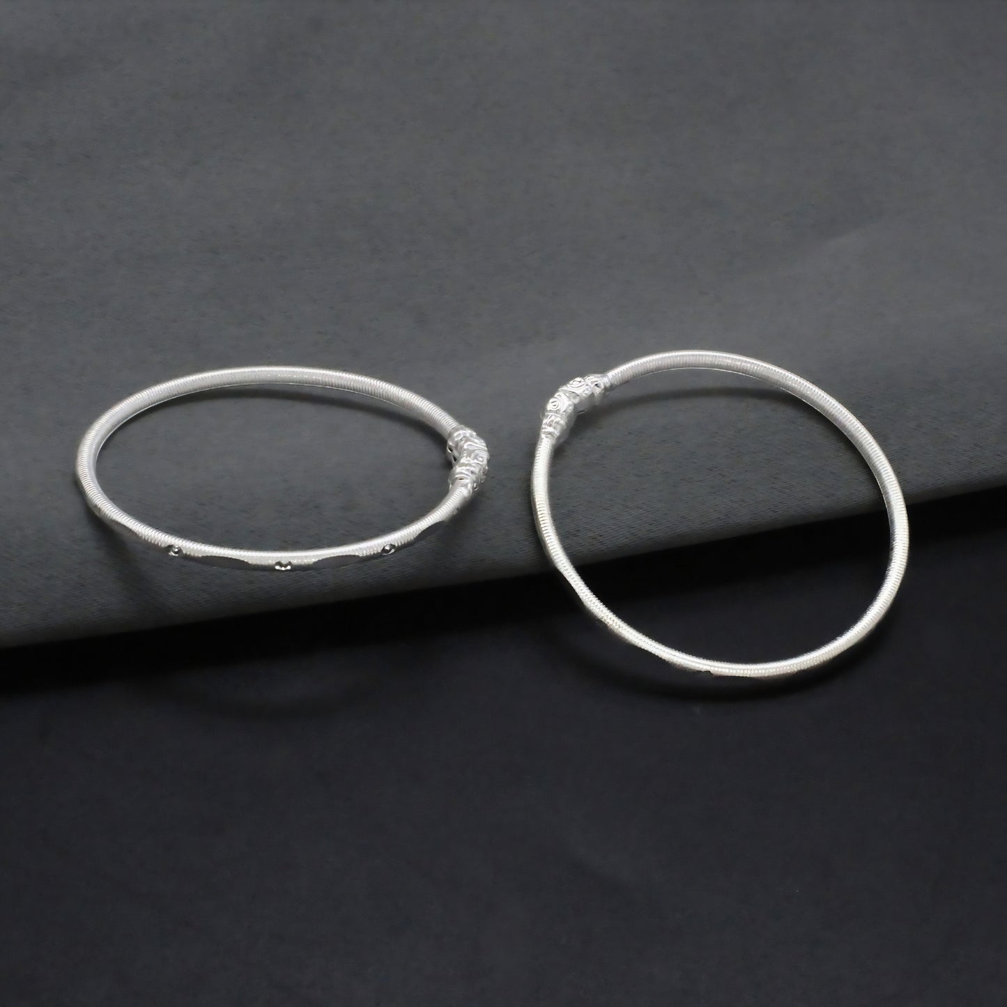 Lightweight Real Silver Baby Bracelet Bangles - Set