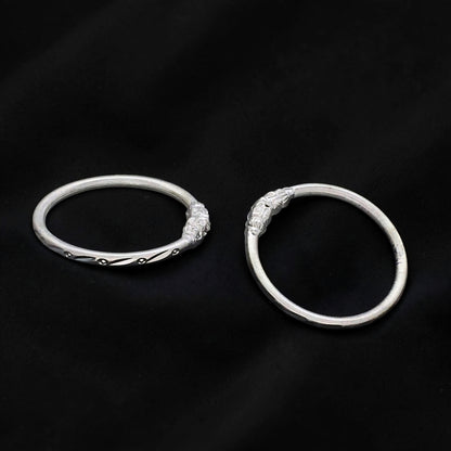 Traditional Silver Kids Kada Bracelet Pair