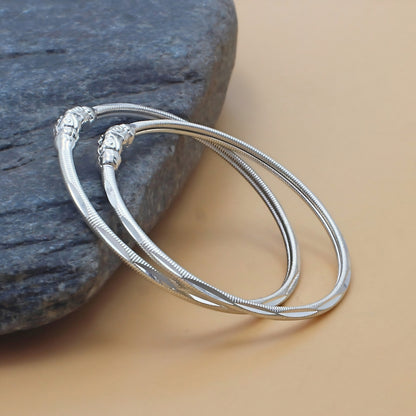 Classic Design Silver Kids Bangles Pair for Daily Wear