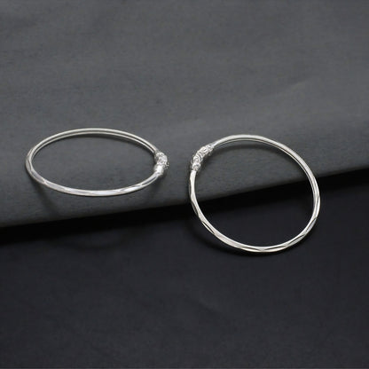 Classic Design Silver Kids Bangles Pair for Daily Wear