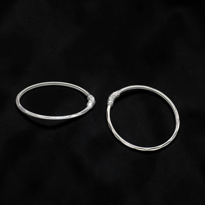 Classic Design Silver Kids Bangles Pair for Daily Wear