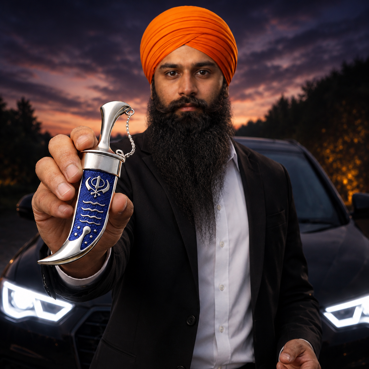 Blue Steel Sikh Kirpan Siri Sahib – Taksali Singh Religious Item