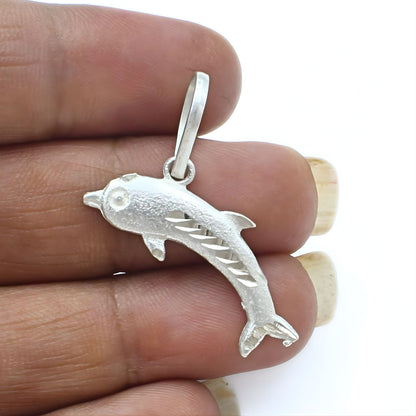 Real Sterling Silver cute Dolphin pendant