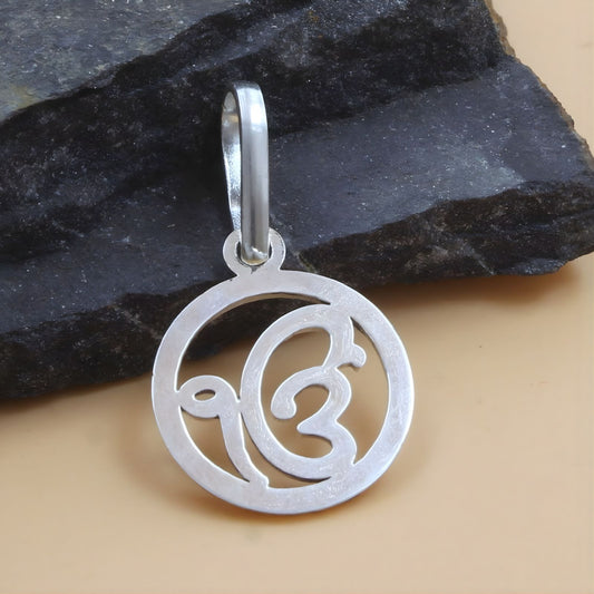Real Sterling Silver divine Ek Onkar pendant