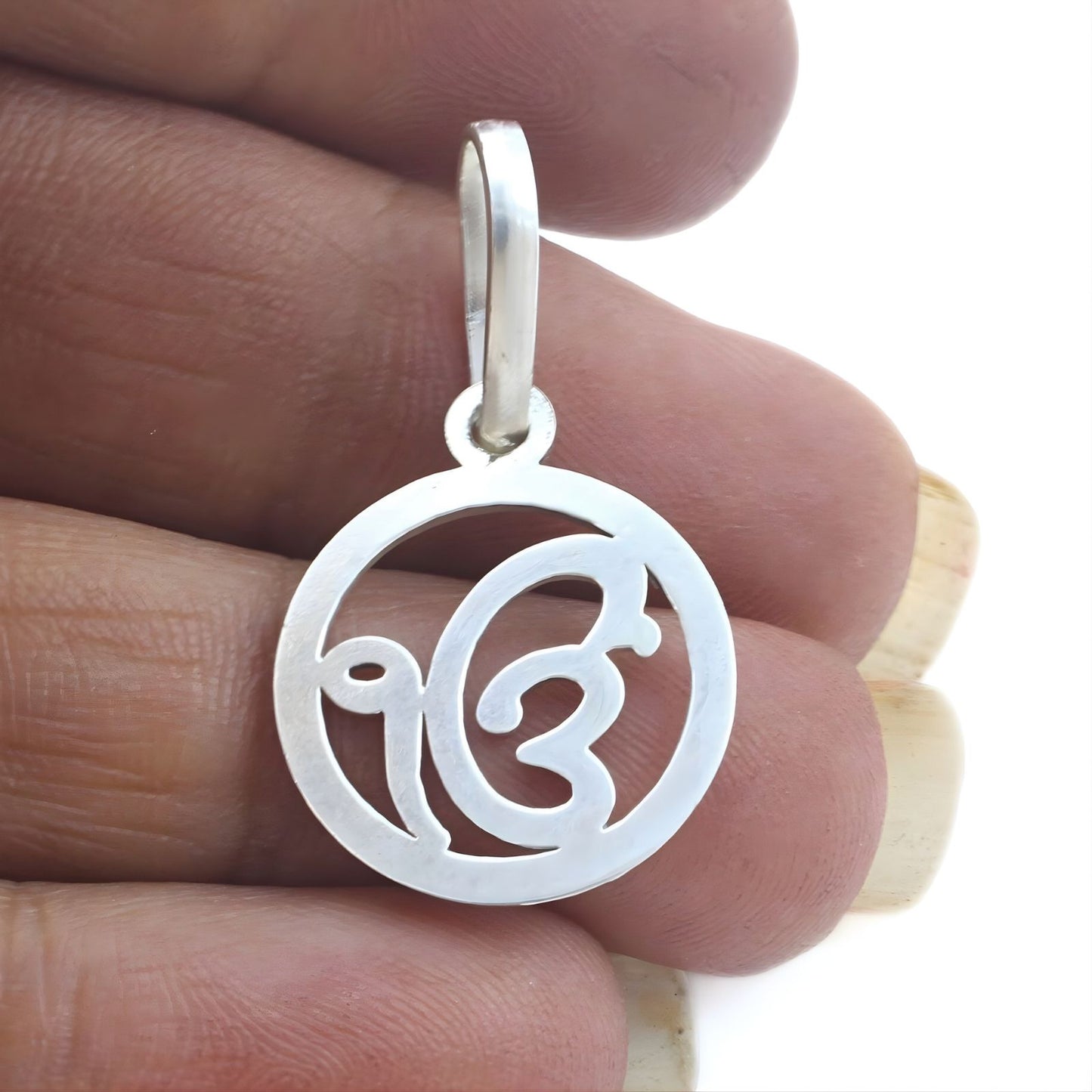Real Sterling Silver divine Ek Onkar pendant