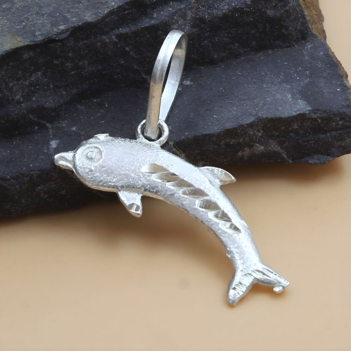 Real Sterling Silver cute Dolphin pendant
