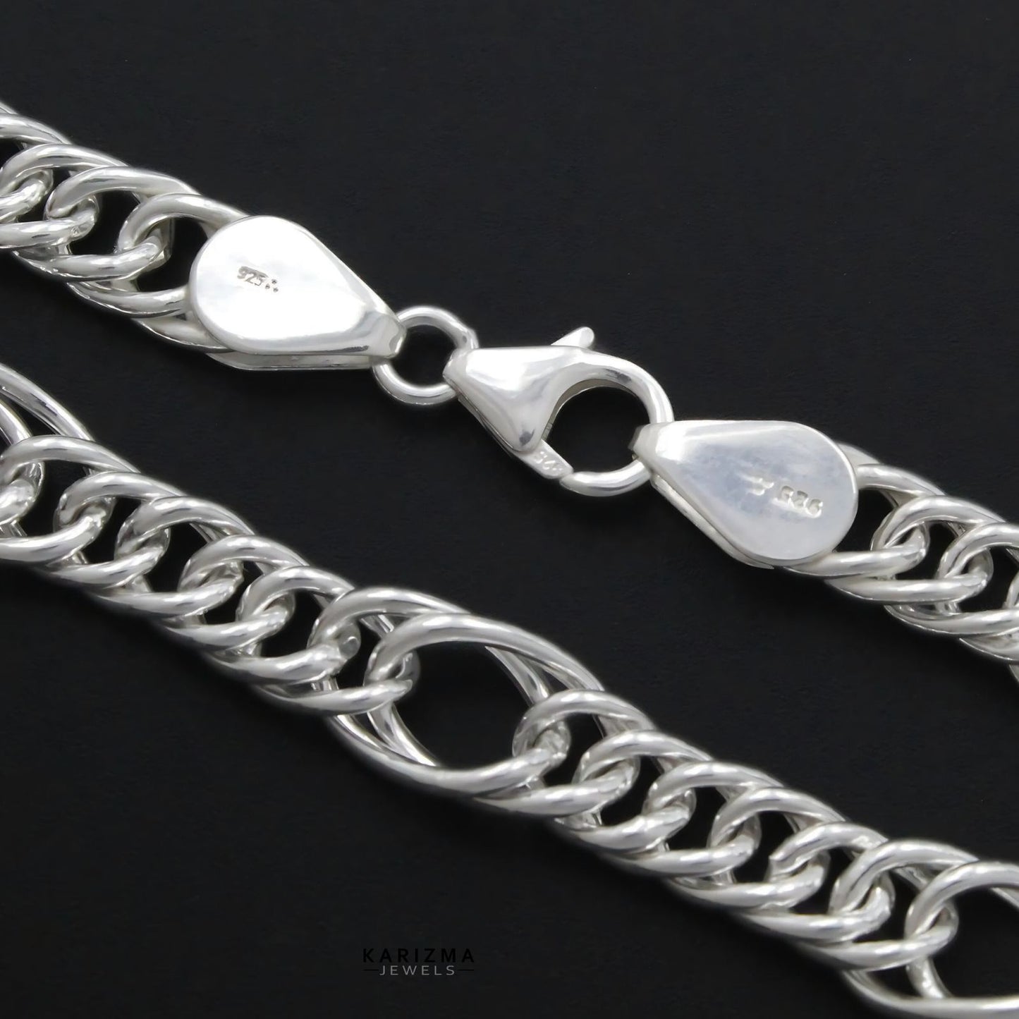 925 Sterling Silver Men's Link Hollow Bracelet Man Jewelry 8"