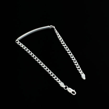 925 Sterling Silver Men's Thinnest Cuban Excellent Bracelet Man Jewelry 8.5"