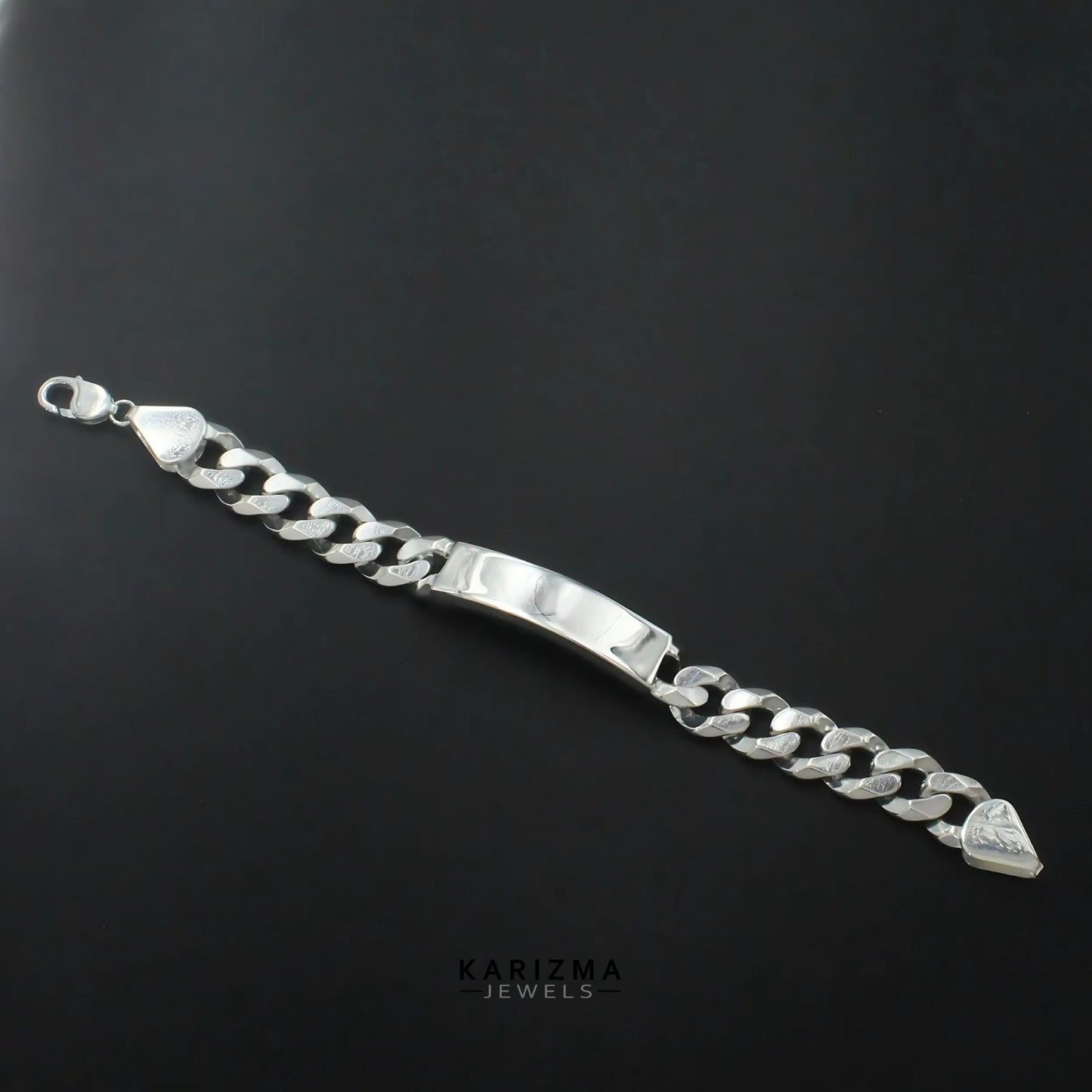 925 Sterling Silver Men's Identity Plate Curb Chain Excellent gifting Bracelet 8.3"