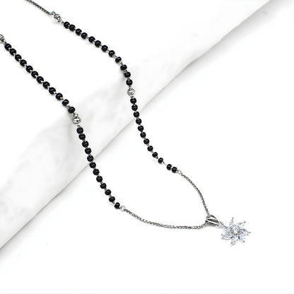 925 Real Sterling Silver Black Beads Lovely Mangalsutra Pendant women chain for wife