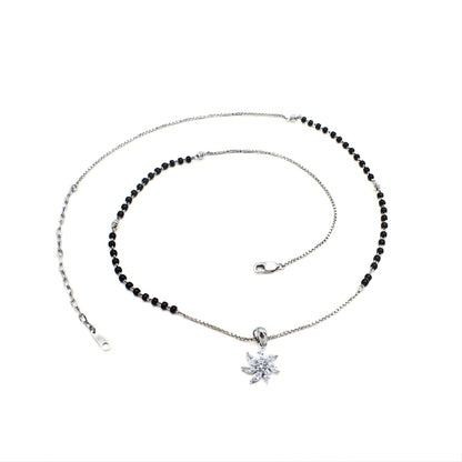 925 Real Sterling Silver Black Beads Lovely Mangalsutra Pendant women chain for wife