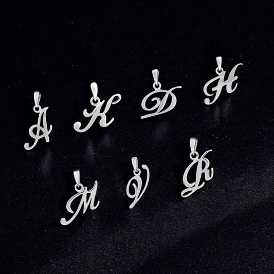 925 Real Sterling Silver Alphabet Letter Pendant - Select your Alphabet