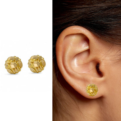Floral 18K Real Gold Two in One women Nose pin cum Earring Gold Screw Back