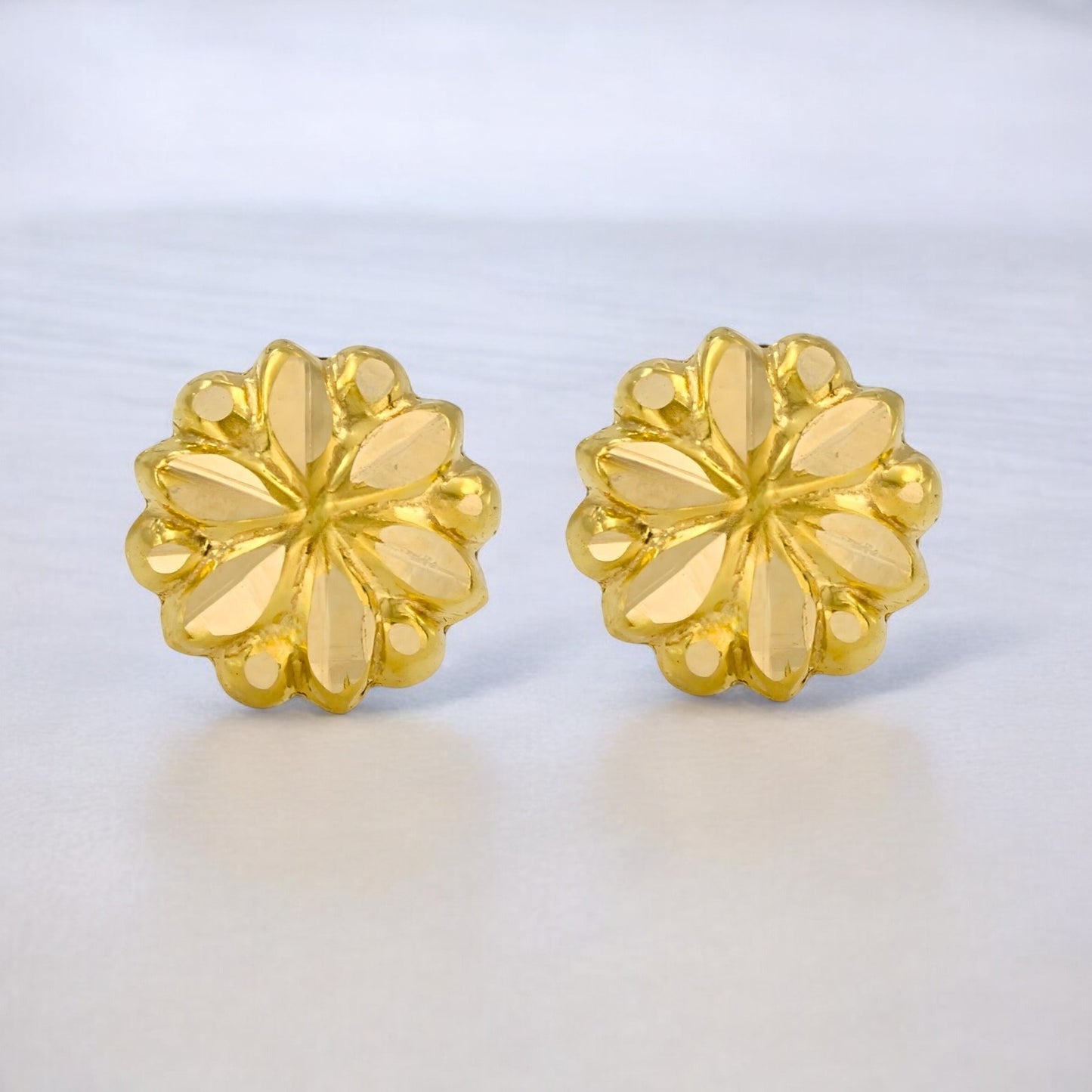 18K Real Gold Two in One women Nose pin cum Earring Gold Screw Back