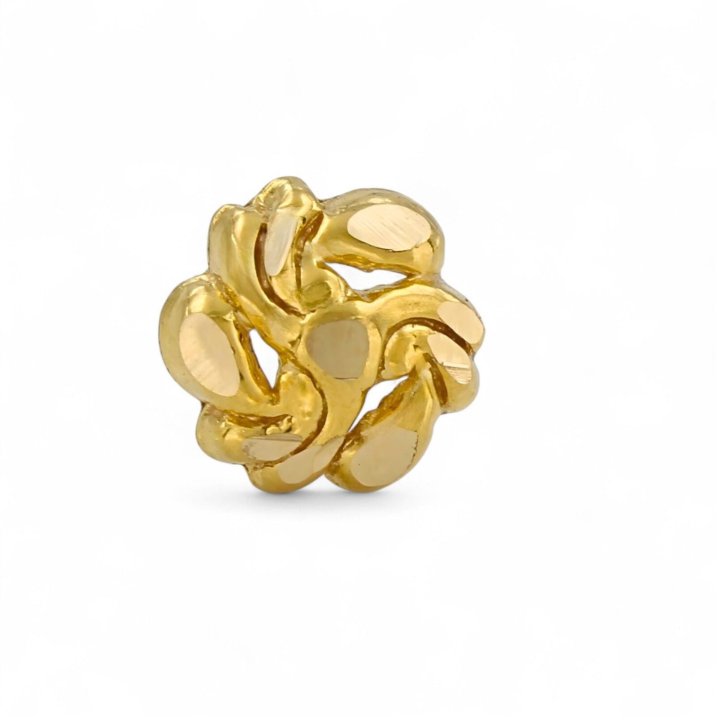 18K Real Gold Two in One women Nose pin cum Earring Gold Screw Back