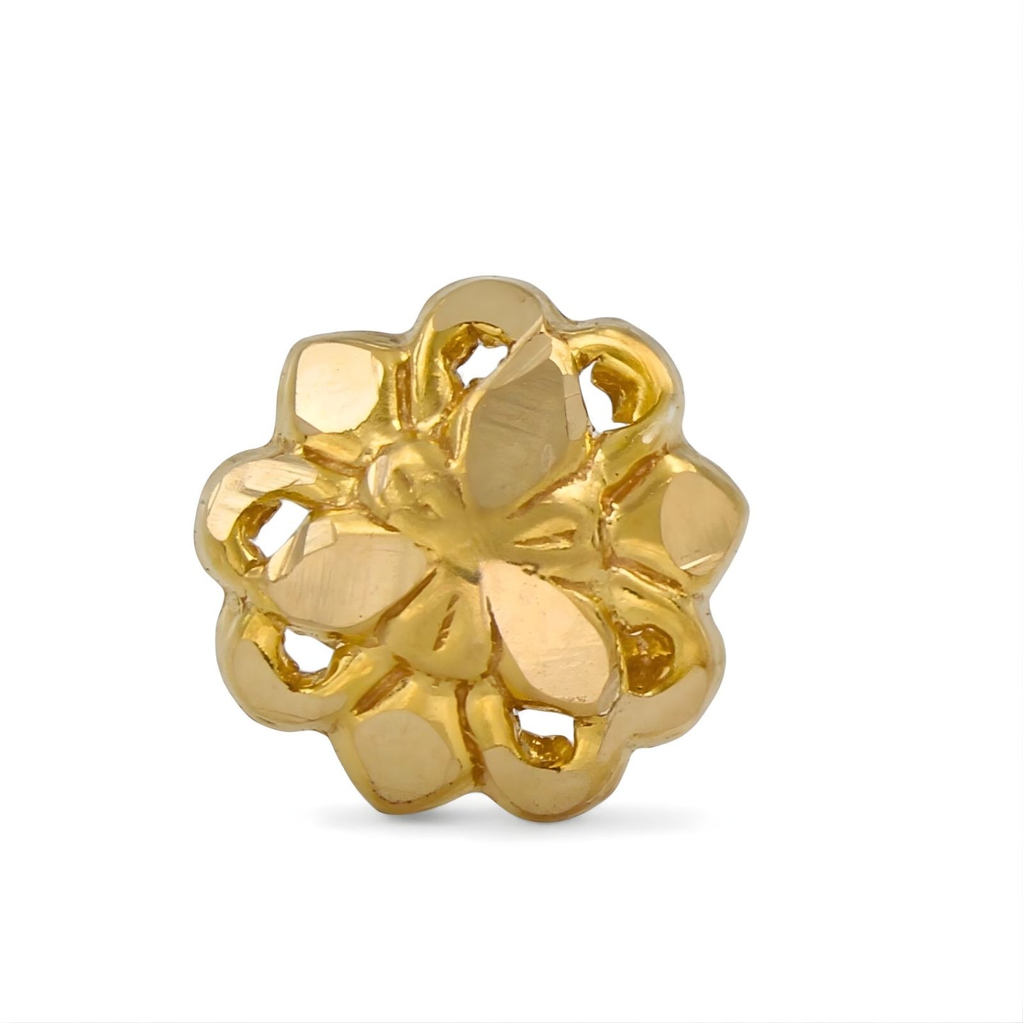 Trendy 18K Real Gold Two in One women Nose pin cum Earring Gold Screw Back