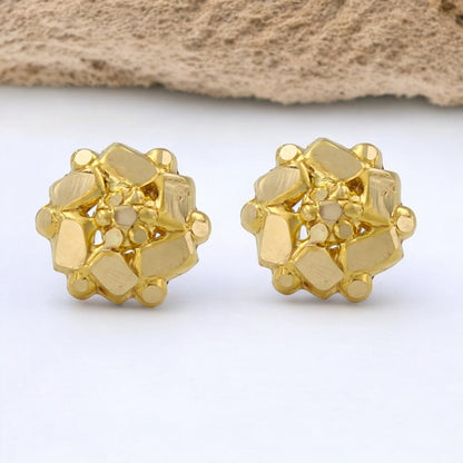 18K Real Gold Two in One women Nose pin cum Earring Gold Screw Back