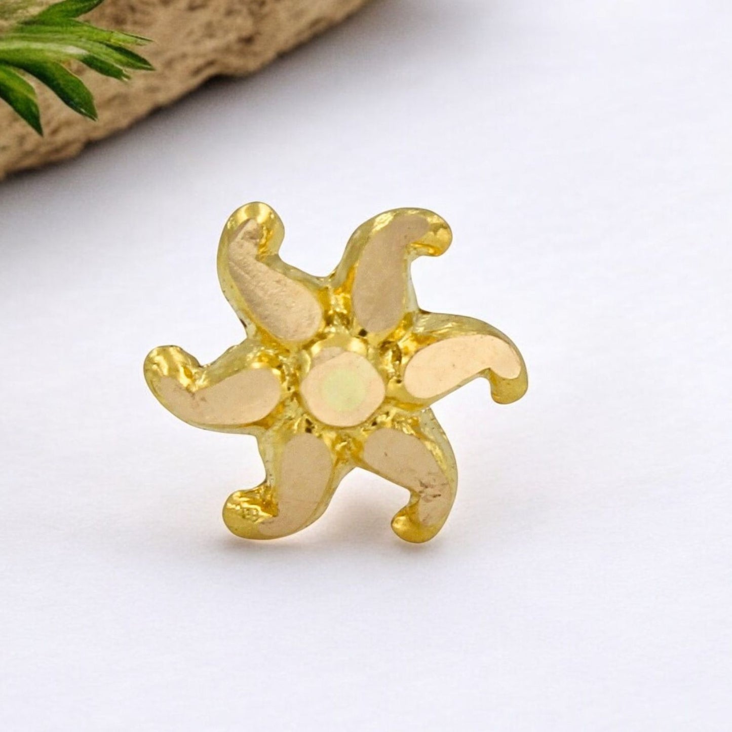 Starfish design 18k Real Gold Women Nose pin Push Pin
