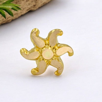Starfish design 18k Real Gold Women Nose pin Push Pin