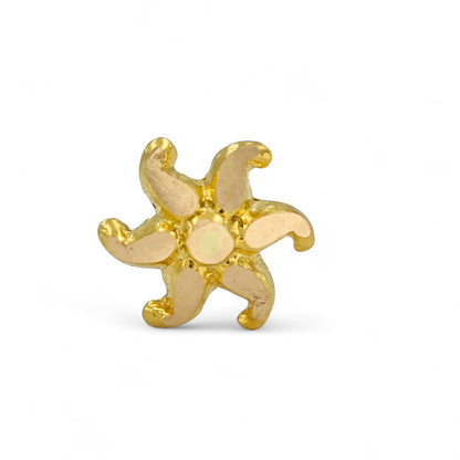 Starfish design 18k Real Gold Women Nose pin Push Pin