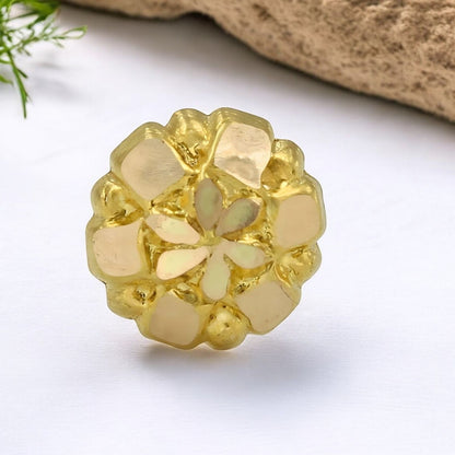 Floral style 18k Real Gold Women Nose pin Push Pin