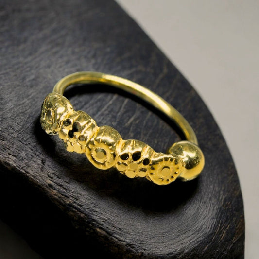 Real Gold Unique Nose Hoop Ring 18K