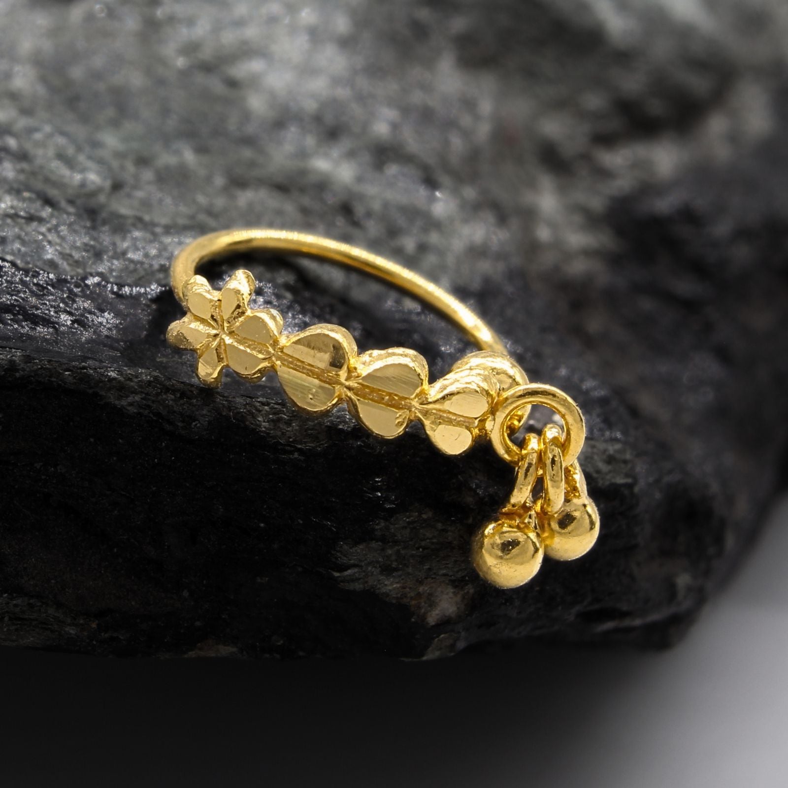 Real Gold Indian Dangle Nose ring