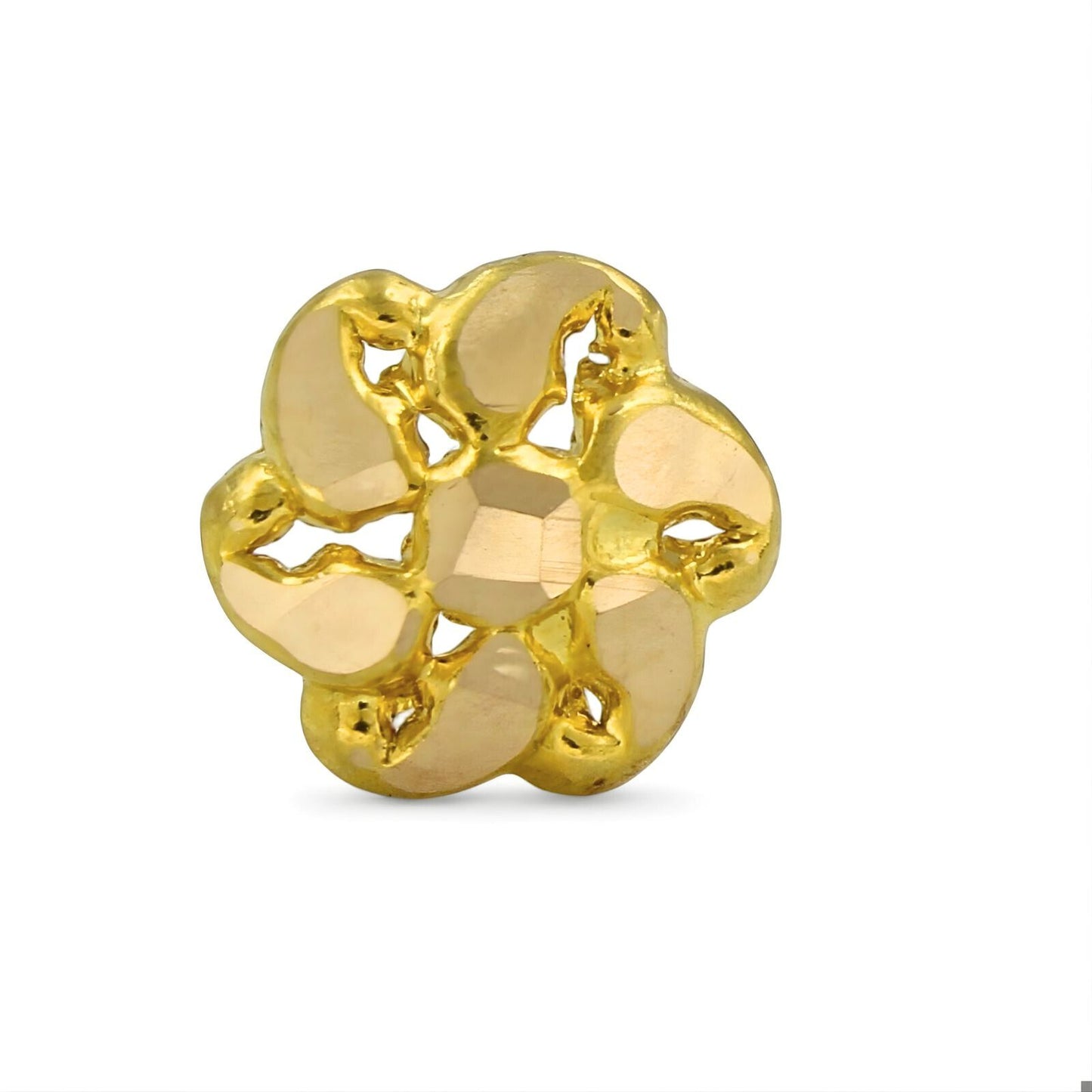 Traditional flower style 18k Real Gold Women Nose pin Push Pin