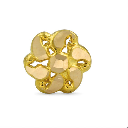 Traditional flower style 18k Real Gold Women Nose pin Push Pin