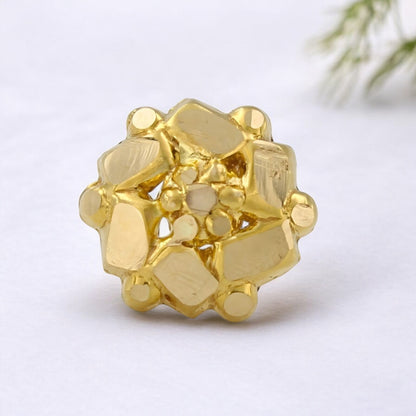 Divine 18k Real Gold Women Nose pin Push Pin