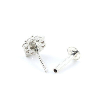 Silver Nose Pin for women with Push pin 