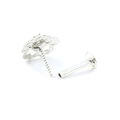 Silver Nose Pin for women with Push pin 