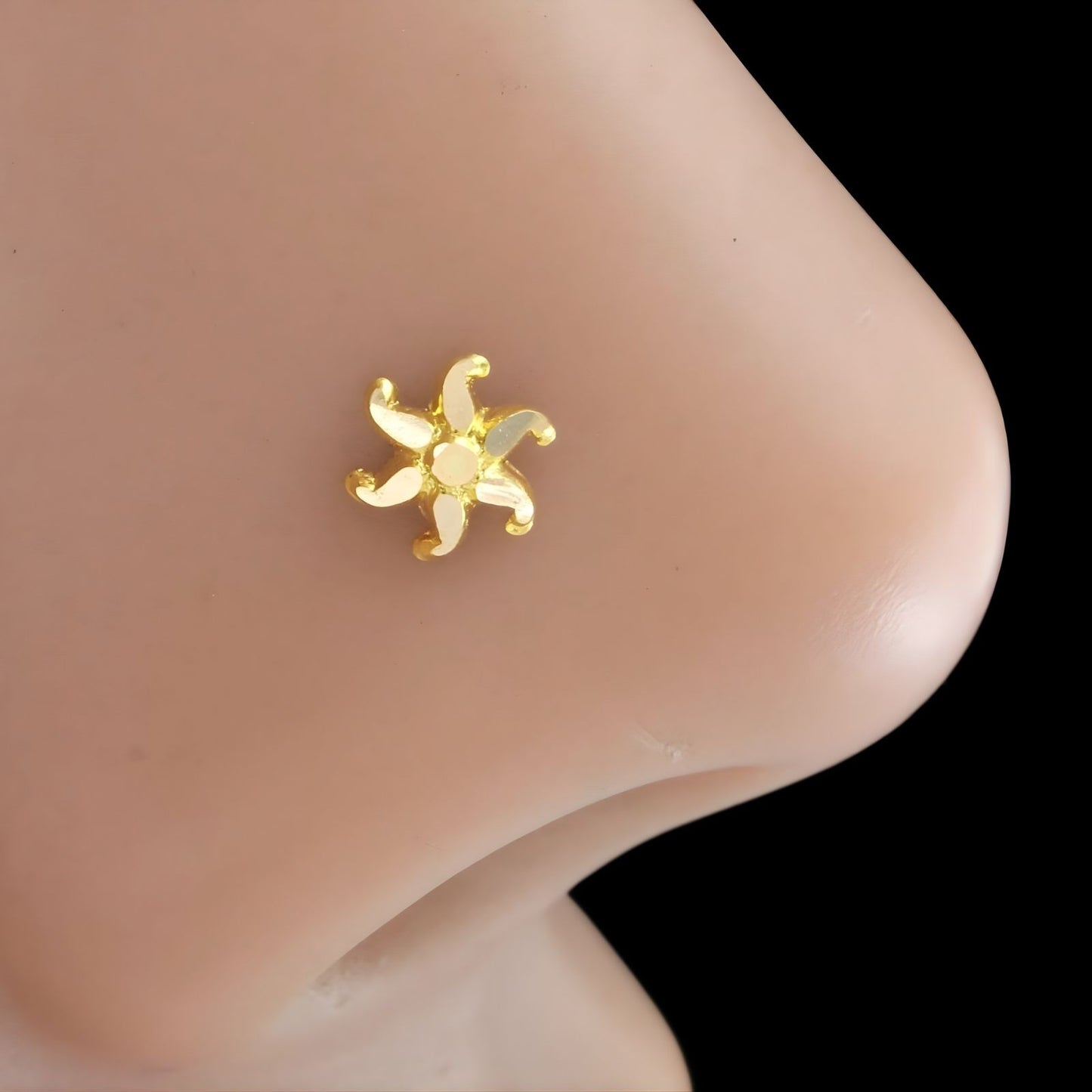 Starfish design 18k Real Gold Women Nose pin Push Pin