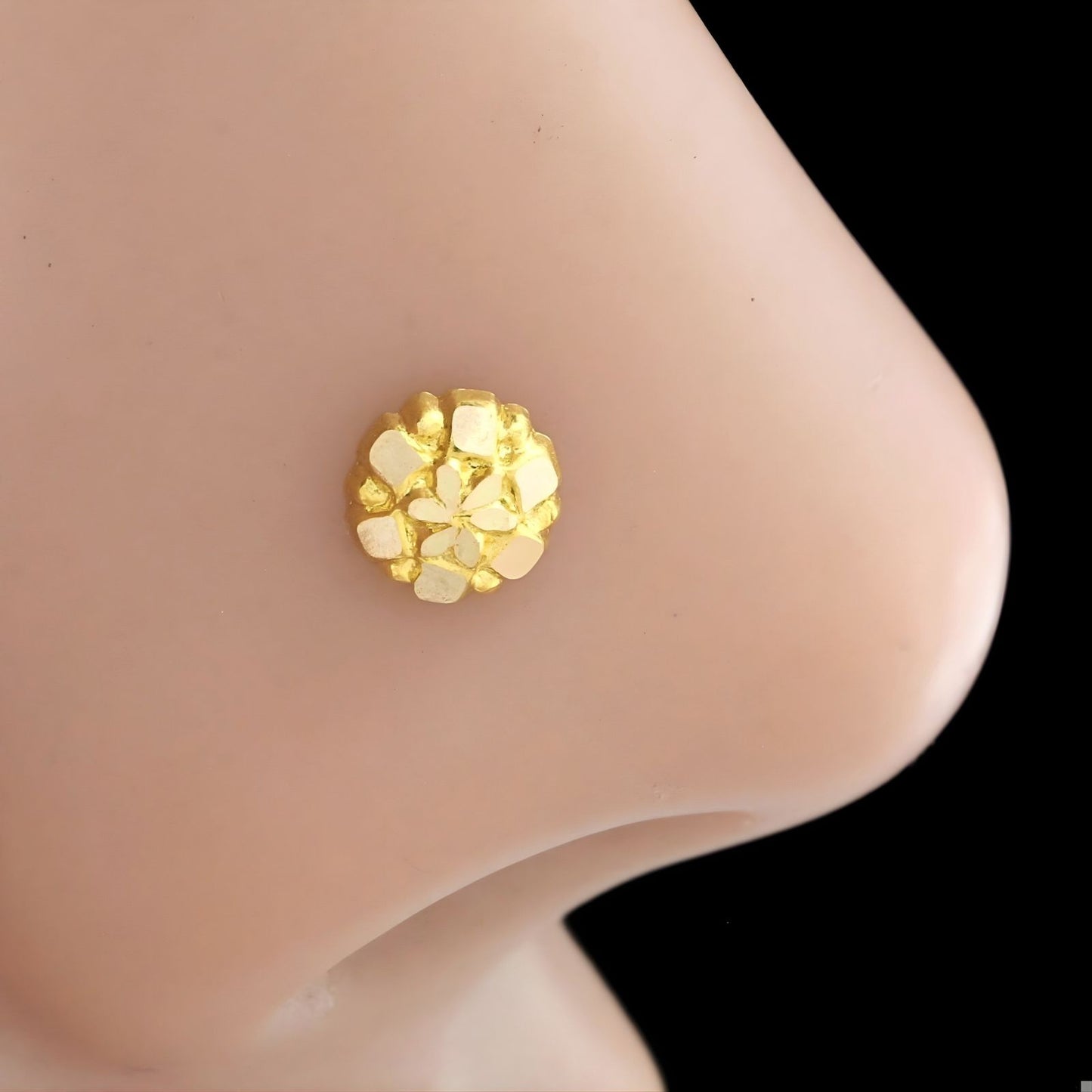 Floral style 18k Real Gold Women Nose pin Push Pin