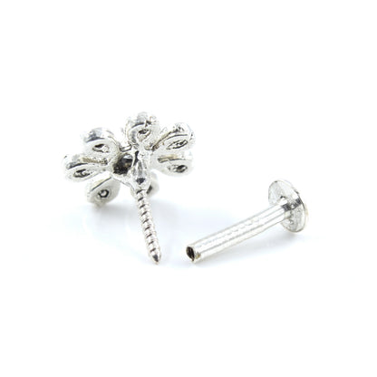 Silver Nose Pin for women with Push pin 