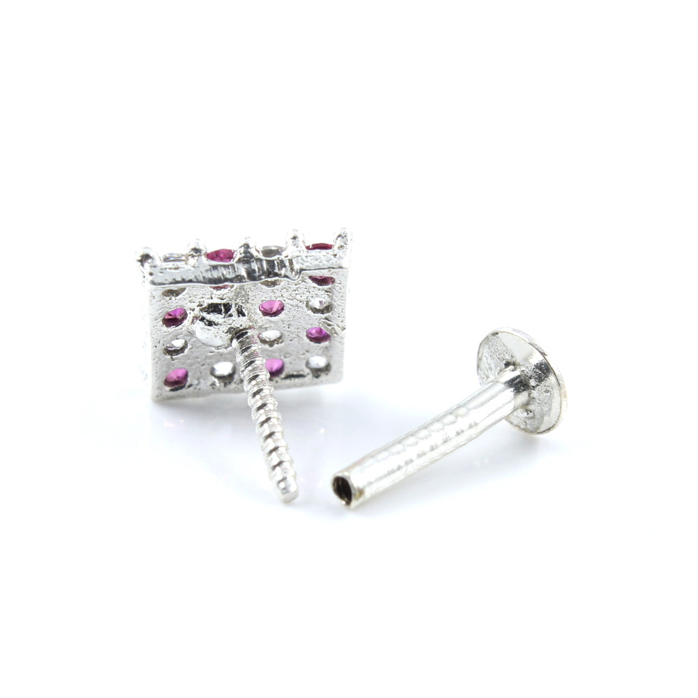 Silver Nose Pin for women with Push pin