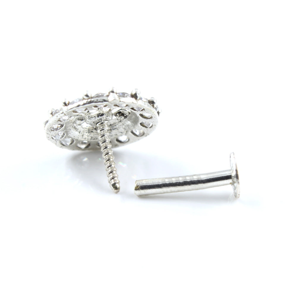 Silver Nose Pin for women with Push pin 