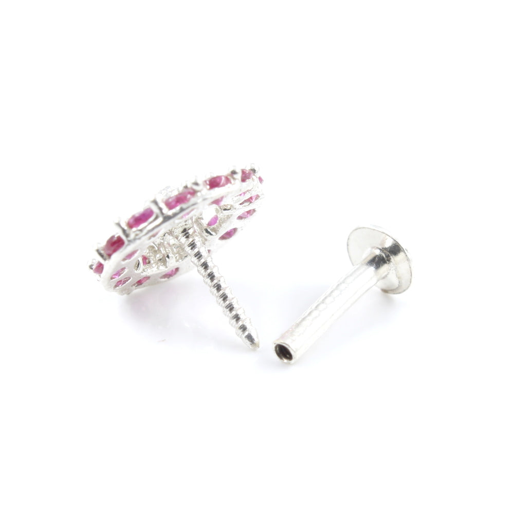 Silver Nose Pin for women with Push pin 