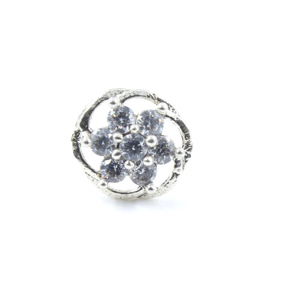 925 Sterling Silver Floral Nose Pin