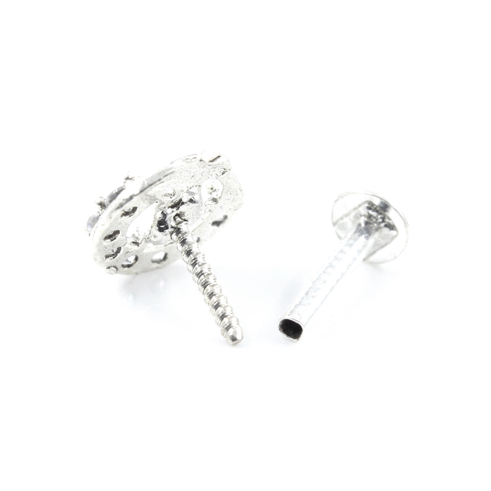 Silver Nose Pin for women with Push pin