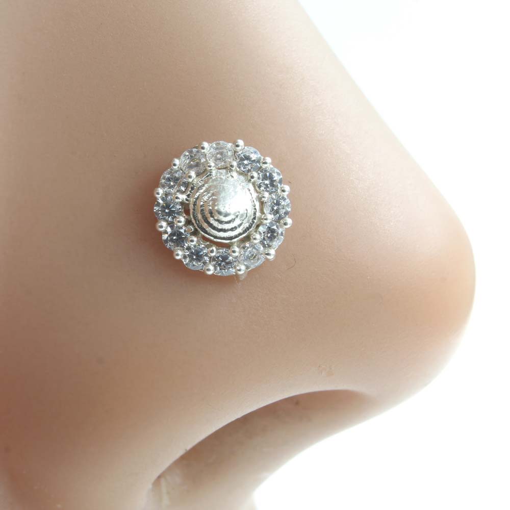 Real Silver nose pin for women