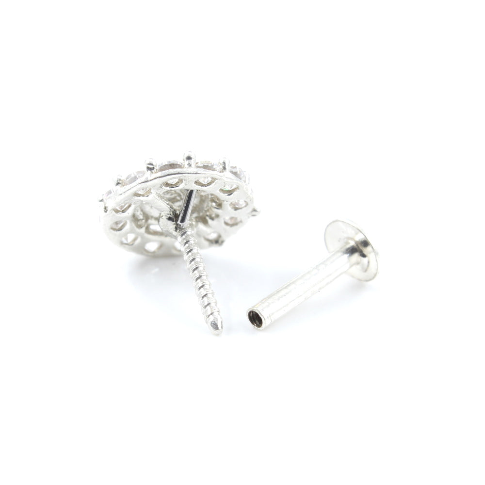 Silver Nose Pin for women with Push pin 