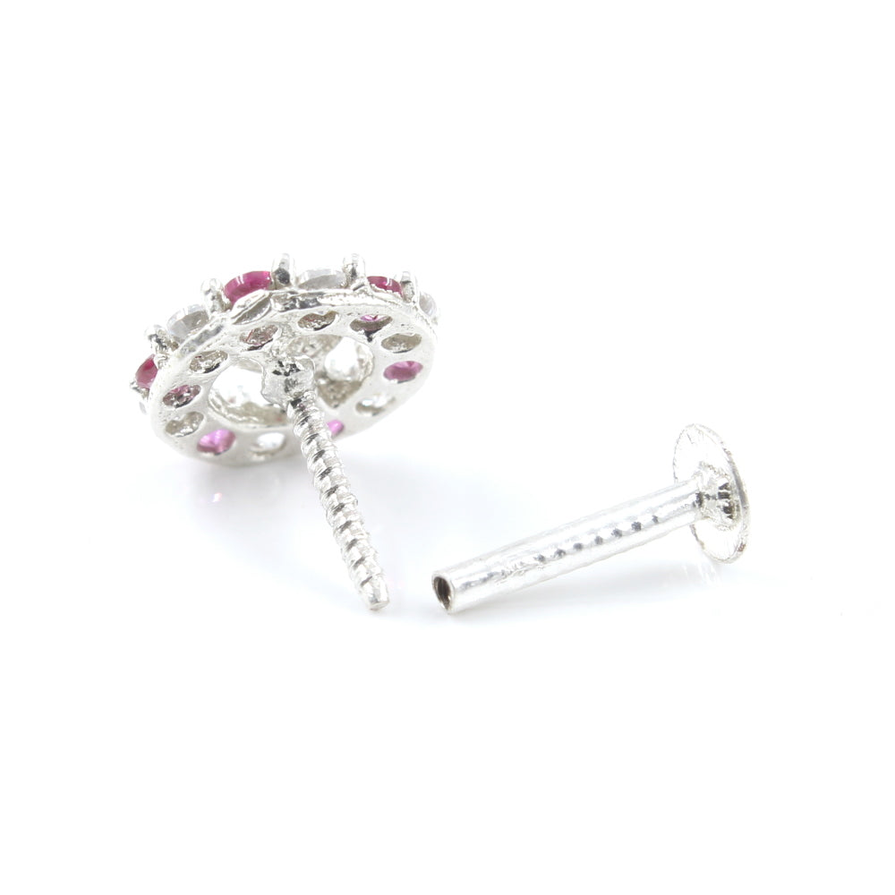 Silver Nose Pin for women with Push pin 