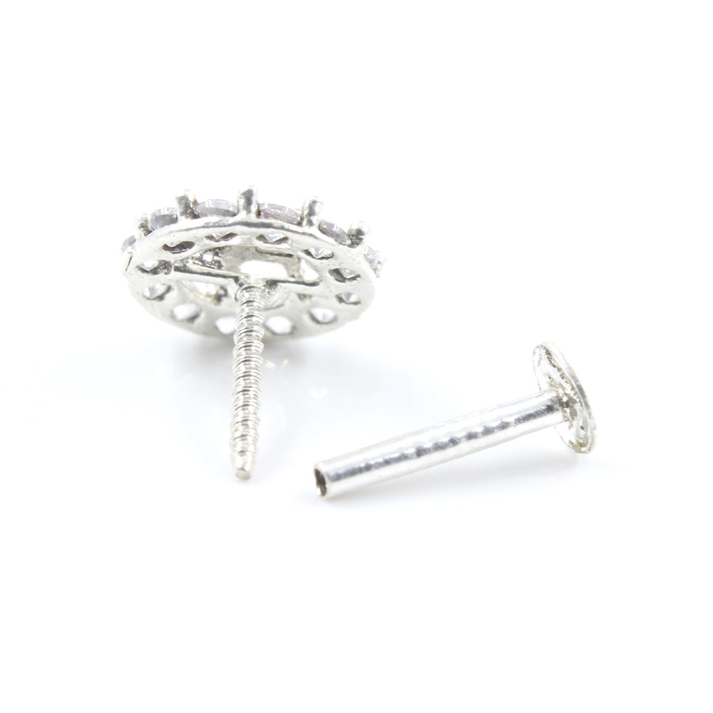 Silver Nose Pin for women with Screw Nose pin