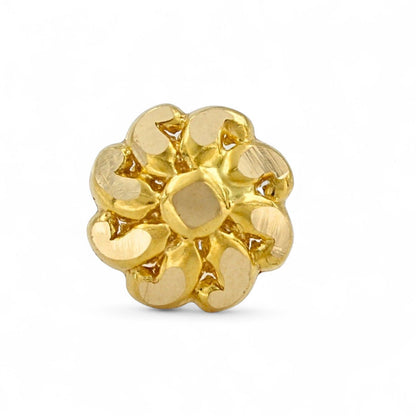 18K Real Gold Two in One women Nose pin cum Earring Gold Screw Back